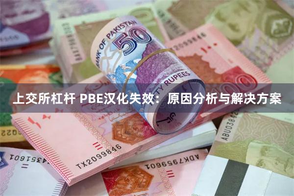 上交所杠杆 PBE汉化失效：原因分析与解决方案